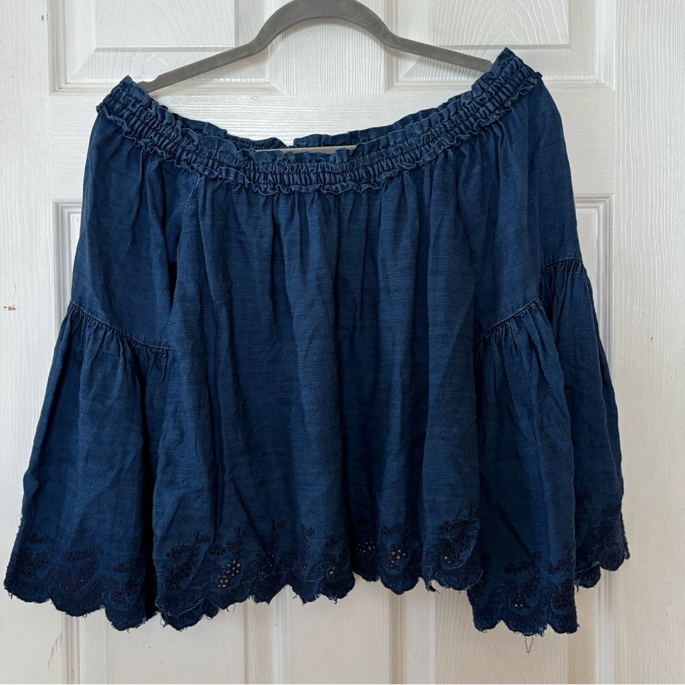 American Eagle Off-the-Shoulder Blue Blouse Size Small
